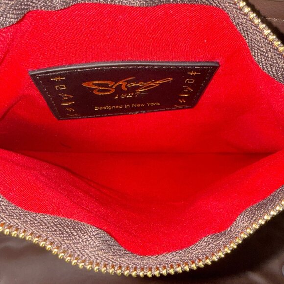 Sharif Legacy Vintage Signature Leather Floral Satchel Everyday Tote Bag - Picture 15 of 16